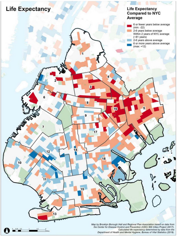 Life expectancy map