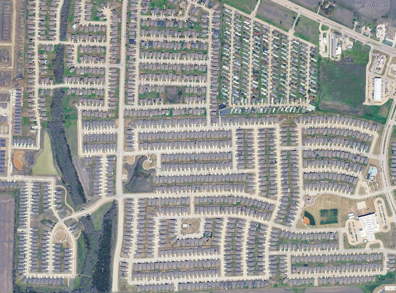 An aerial view of subdivisions in Princeton, Texas