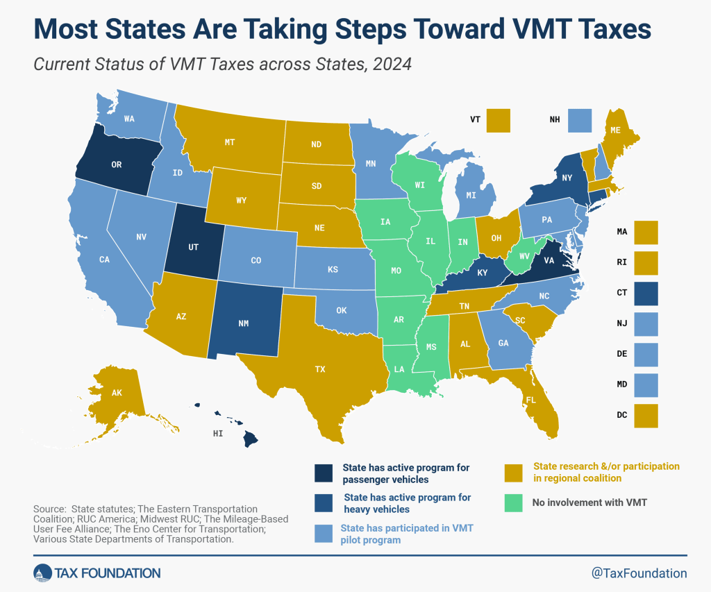 Tax Foundation - State VMT Taxes by State 2024