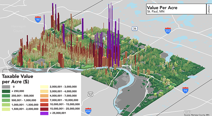  Taxable land values and net fiscal returns (more tax revenues than municipal cost burdens) tend to be highest in denser urban areas (Urban 3) 