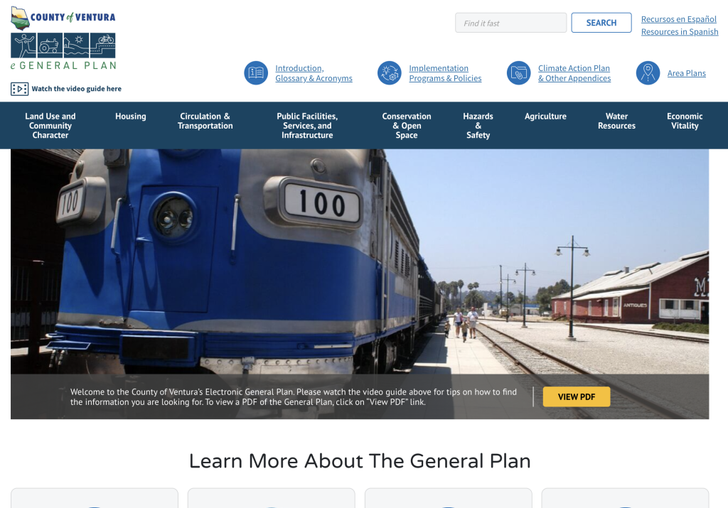 The website for the Ventura County General Plan.