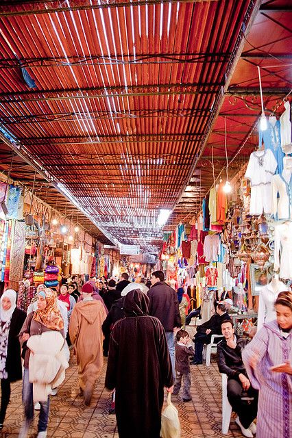 A souk market in Marrakech.