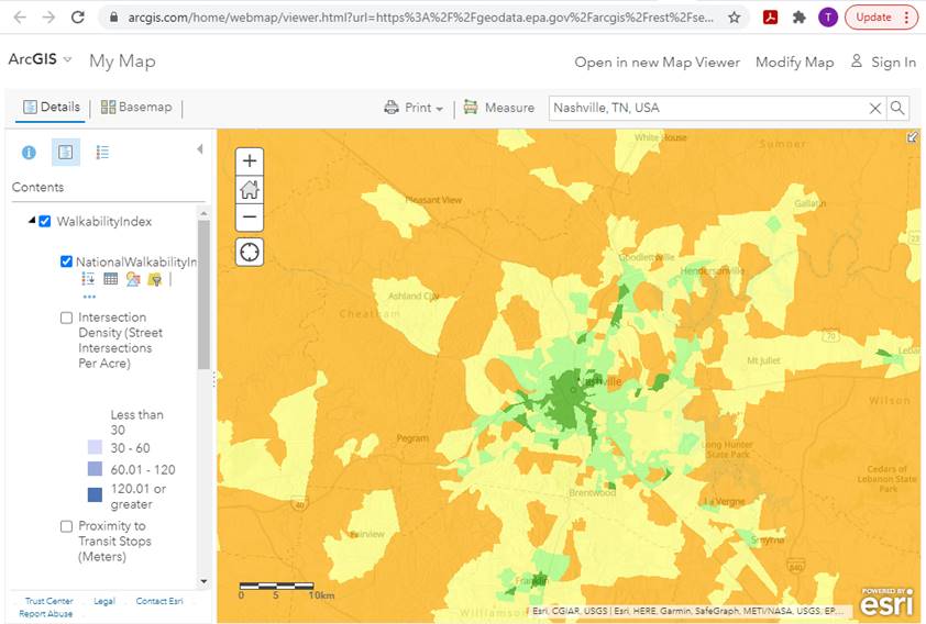 USEPA National Walkability Index