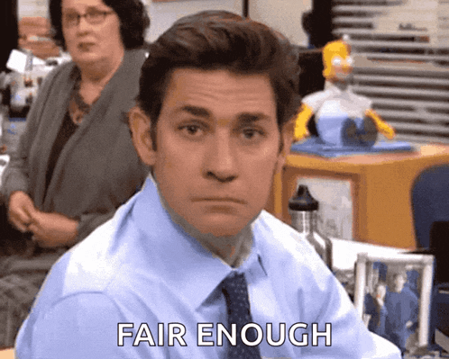 GIF of Jim from The Office making a face at the camera.
