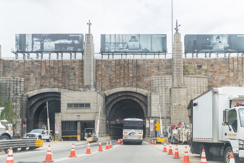 One lane of the Lincoln Tunnel is reserved for buses during rush hour, making it one of the busiest and most productive bus lanes in America. 