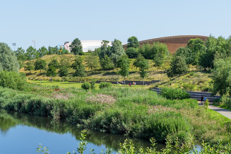 London 2012: Cleaning up East London's brownfields created Queen Elizabeth Olympic Park (which houses the velodrome), seen above, fast rail links and mixed-income housing, permanently transforming the capital's eastern districts with new jobs, residents and green space. 