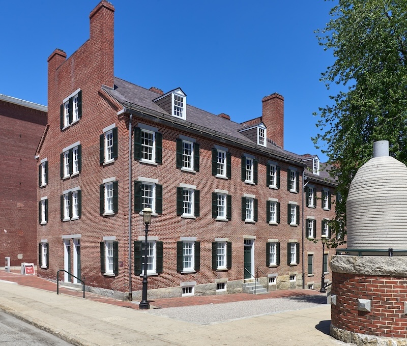 Restored Boott Cotton Mills Boarding Houses (1837) in which lived “mill girls” who worked in the textile factories. 