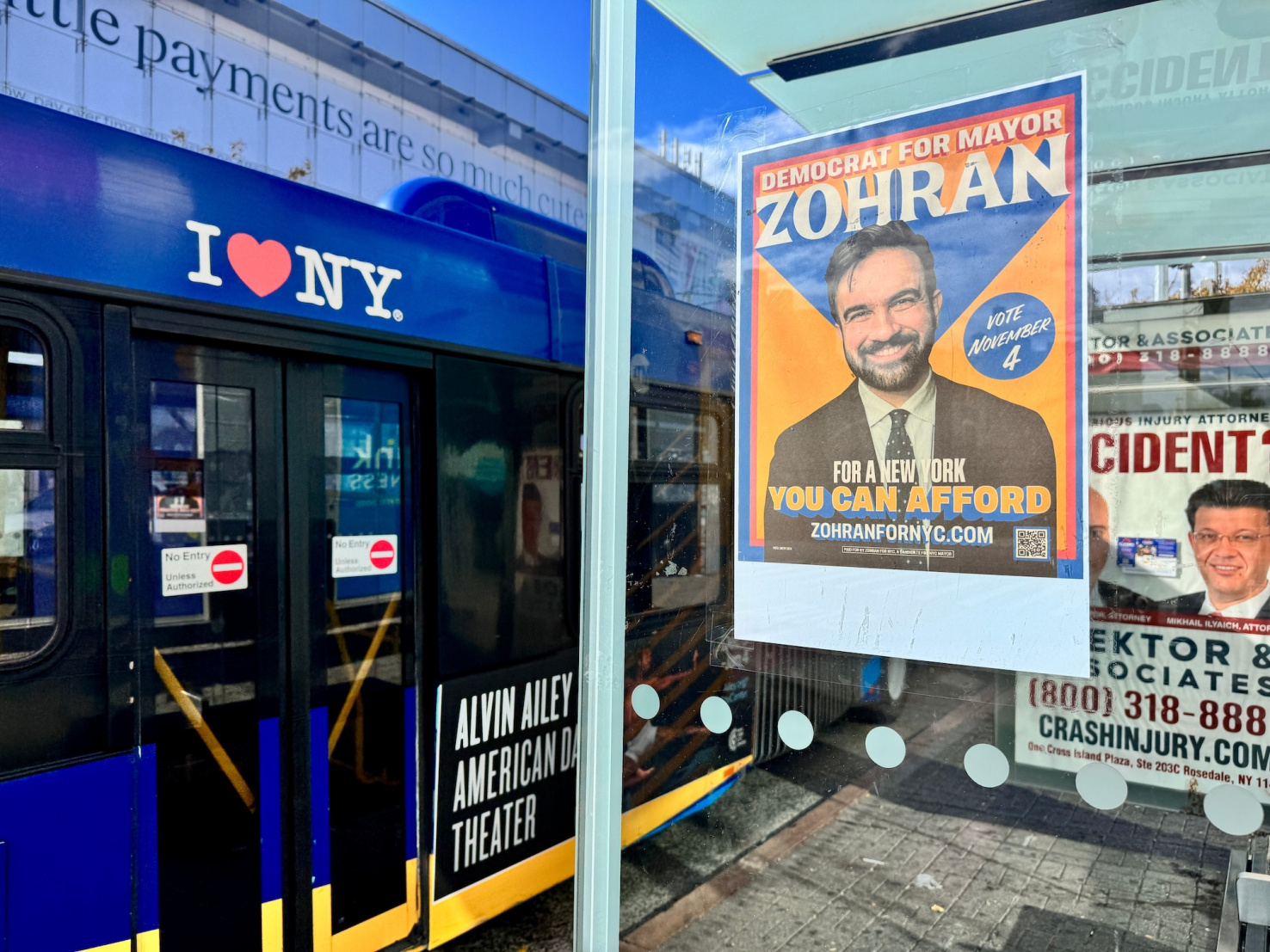 Zohran Mamdani has proposed an array of policies for making life in New York City more affordable, including fare-free buses. Credit: Here Now