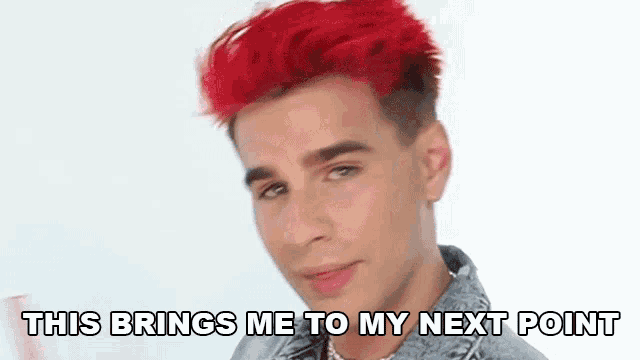 GIF of young man saying "This brings me to my next point"