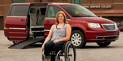 Private van with wheelchair lift