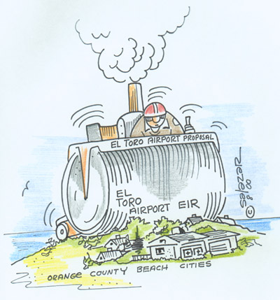 El Toro Airport Proposal - Cartoon by Salazar