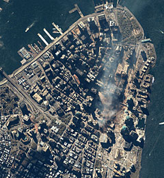 Lower Manhattan on September 15, 2001.