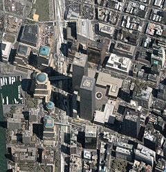 Lower Manhattan and the World Trade Center before attack.