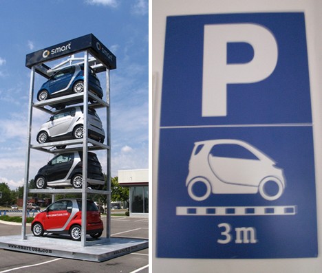 Stacked SmartCars.