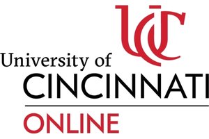 Black and red University of Cincinnati Online logo