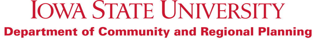 Iowa State University Department of Community and Regional Planning Program Red Logo