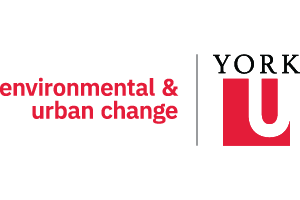 York University: enviornmental & urban change red, white, and black logo