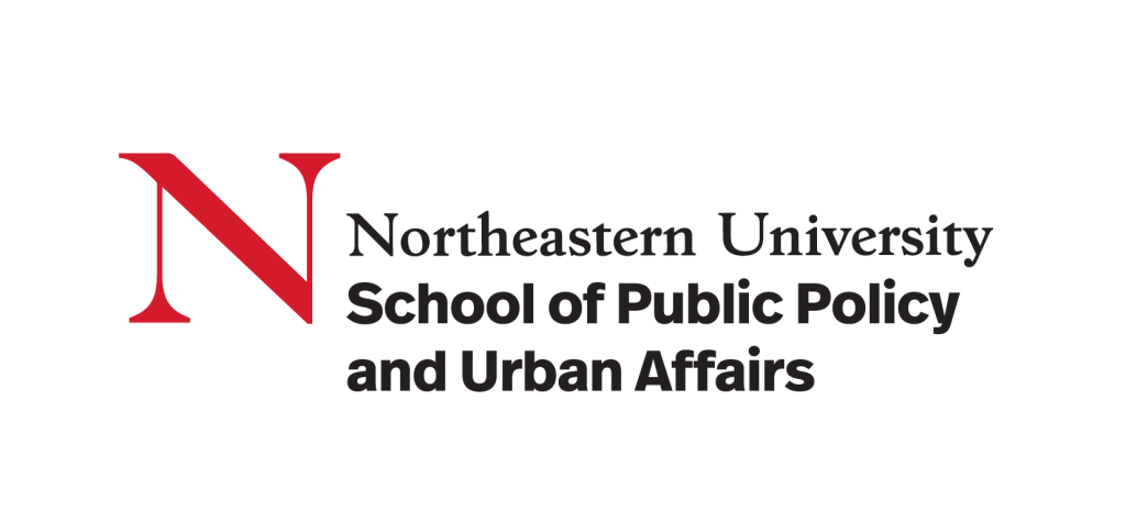 Northeastern University School of Public Policy and Urban Affairs black and red logo