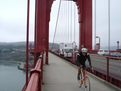 Bicycling across the Golden Gate Bridge