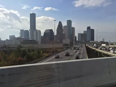 Downtown Houston overlooking Interstate 45.