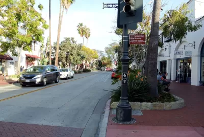 Lower State Street in Santa Barbara (between Ortega St and Cota St).