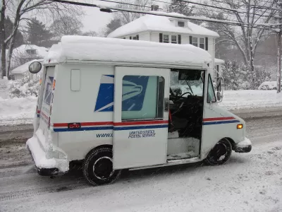 USPS truck in winter, Lexington Massachusetts