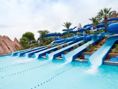 Water slides at Slide & Splash, Lagoa, Portugal 