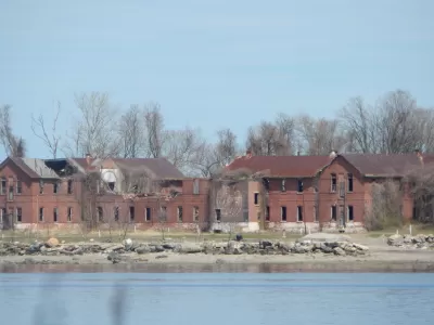 Abandoned buildings on Hart Island
