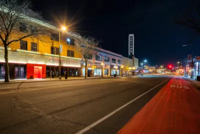 Hennepin Avenue in Uptown Minneapolis, Minnesota during the coronavirus (COVID-19) outbreak.