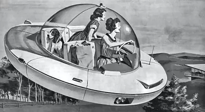 Image of 1958 advertisement showing a flying car