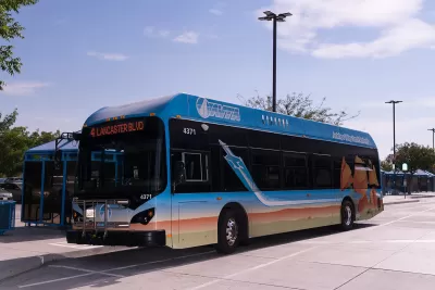 The first all electric zero emission bus built in Lancaster, California