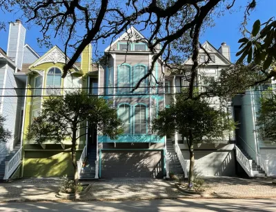 Colorful townhomes in Houston