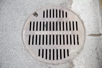 Close-up of Chicago Sewer manhole cover.