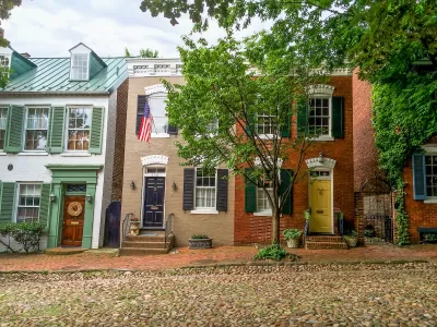 Historic brick rowhouses in Alexandria, Virginia