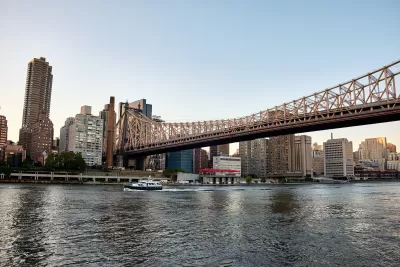 View of Queensboro Bridge entering Midtown Manhattan