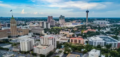 Aerial view of downtown San Antonio, Texas.