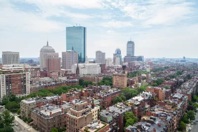 Aerial view of downtown Boston, Massachusetts.