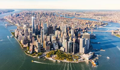Aerial view of lower Manhattan, New York City.