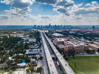 Austi city skyline with freeway in foreground