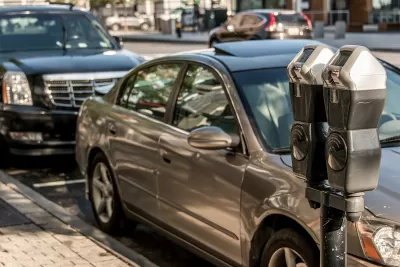 Parking meters on Boston street.