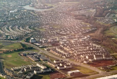 Aerial view of suburban Sterling, Virginia near Washington D.C.
