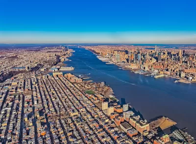 Aerial view of New Jersey and New York City.