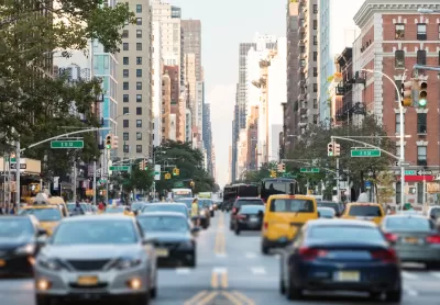 Traffic on a Manhattan street.
