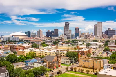 Aerial view of downtown New Orleans, Louisiana.