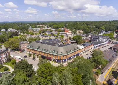 Aerial view of Newton, Massachusetts.