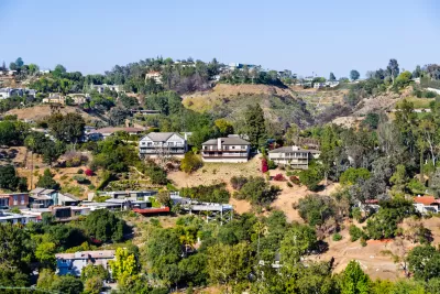 Large single-family homes on hillside in Los Angeles, California