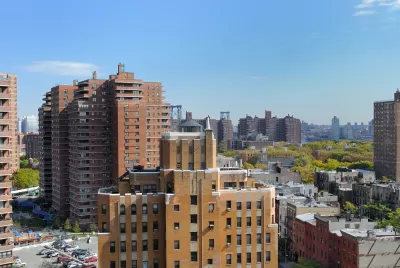 Brick high-rise apartment buildings in New York City