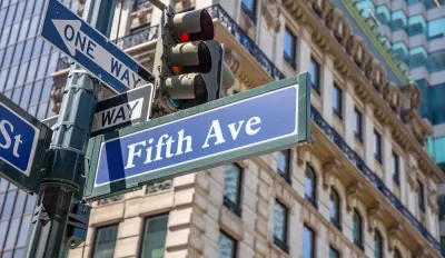 Street sign for Fifth Avenue in New York City.
