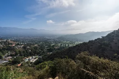 View of hillside community of La Canada Flintridge, California
