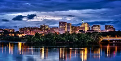 Dusk view of downtown Arlington, Virginia skyline